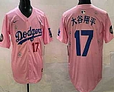 Men's Los Angeles Dodgers #17 Shohei Ohtani Pink Japanese 2025 Tokyo Series Limited Jersey,baseball caps,new era cap wholesale,wholesale hats